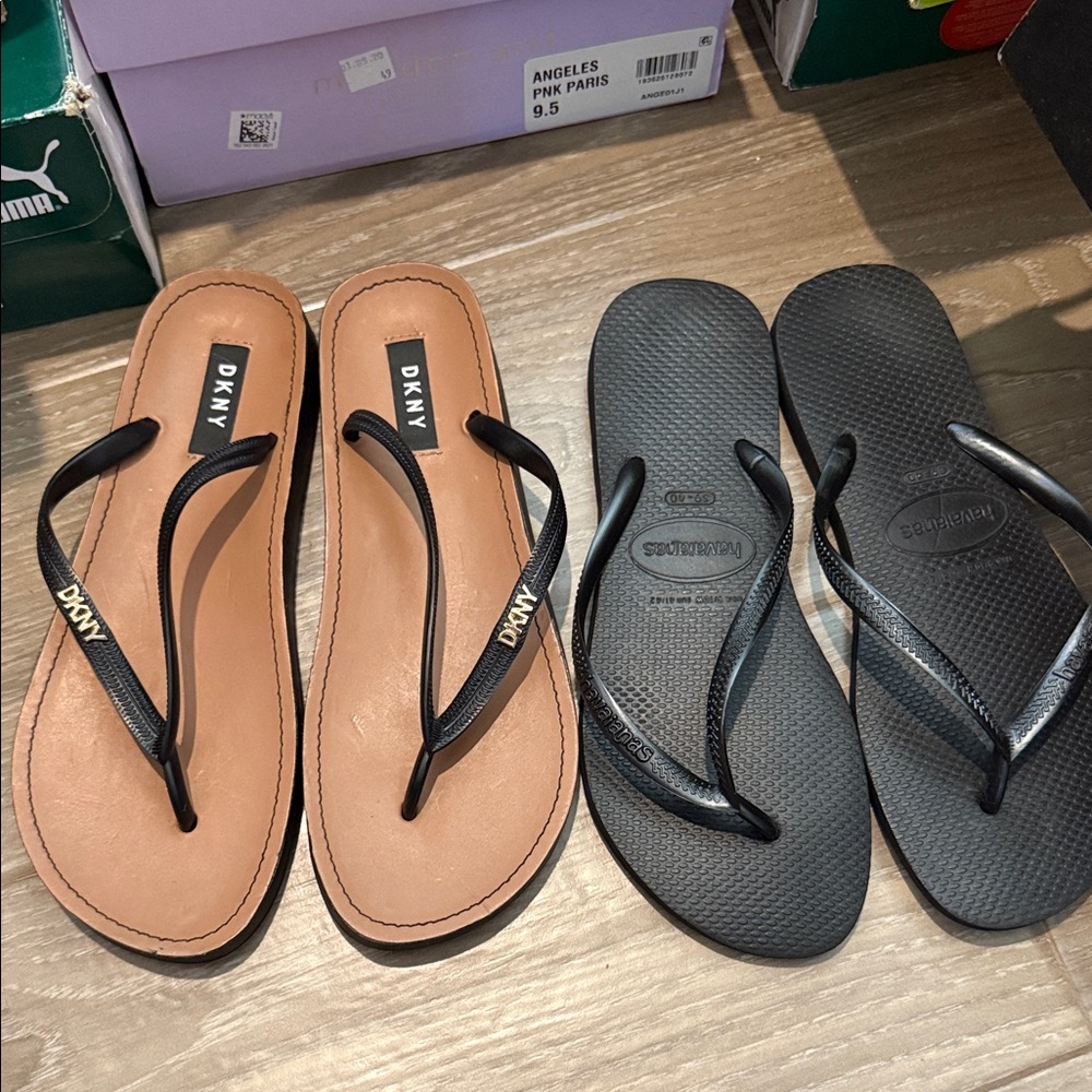 DKNY & Havaianas Flip Flops – Size 8
